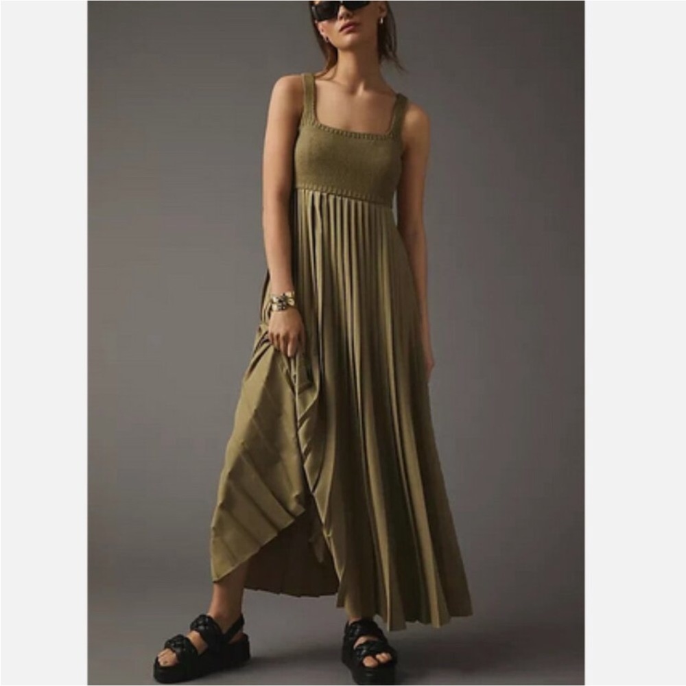 Anthropologie Mare Mare Pleated Maxi Dress